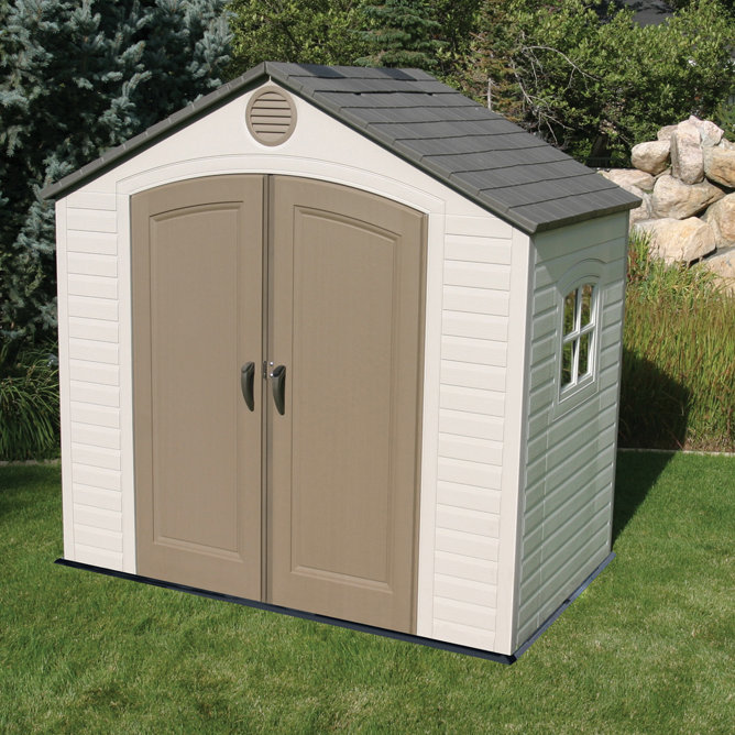 lifetime 8 ft. w x 5 ft. d plastic storage shed & reviews